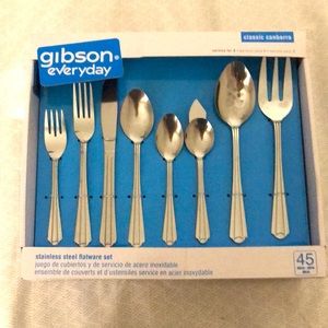 Gibson Classic Canberra 45 Piece Stainless Steel Flatware Set